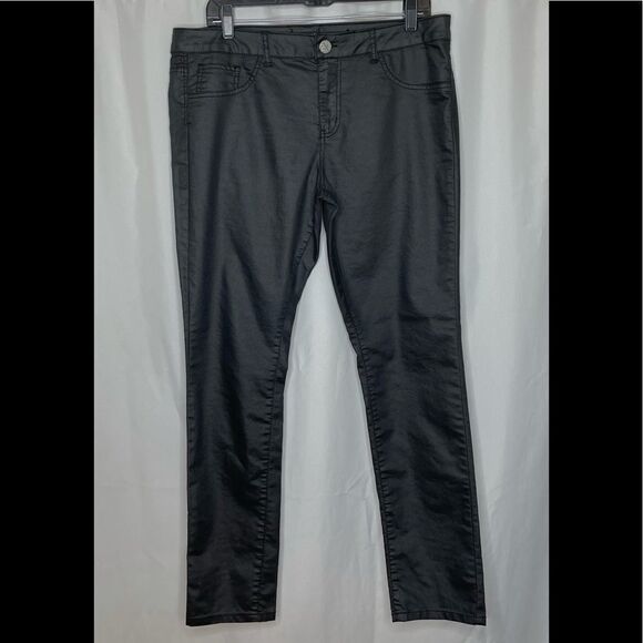 Allen B by Allen Schwartz Faux Leather Jeans SZ 14 - Picture 1 of 6